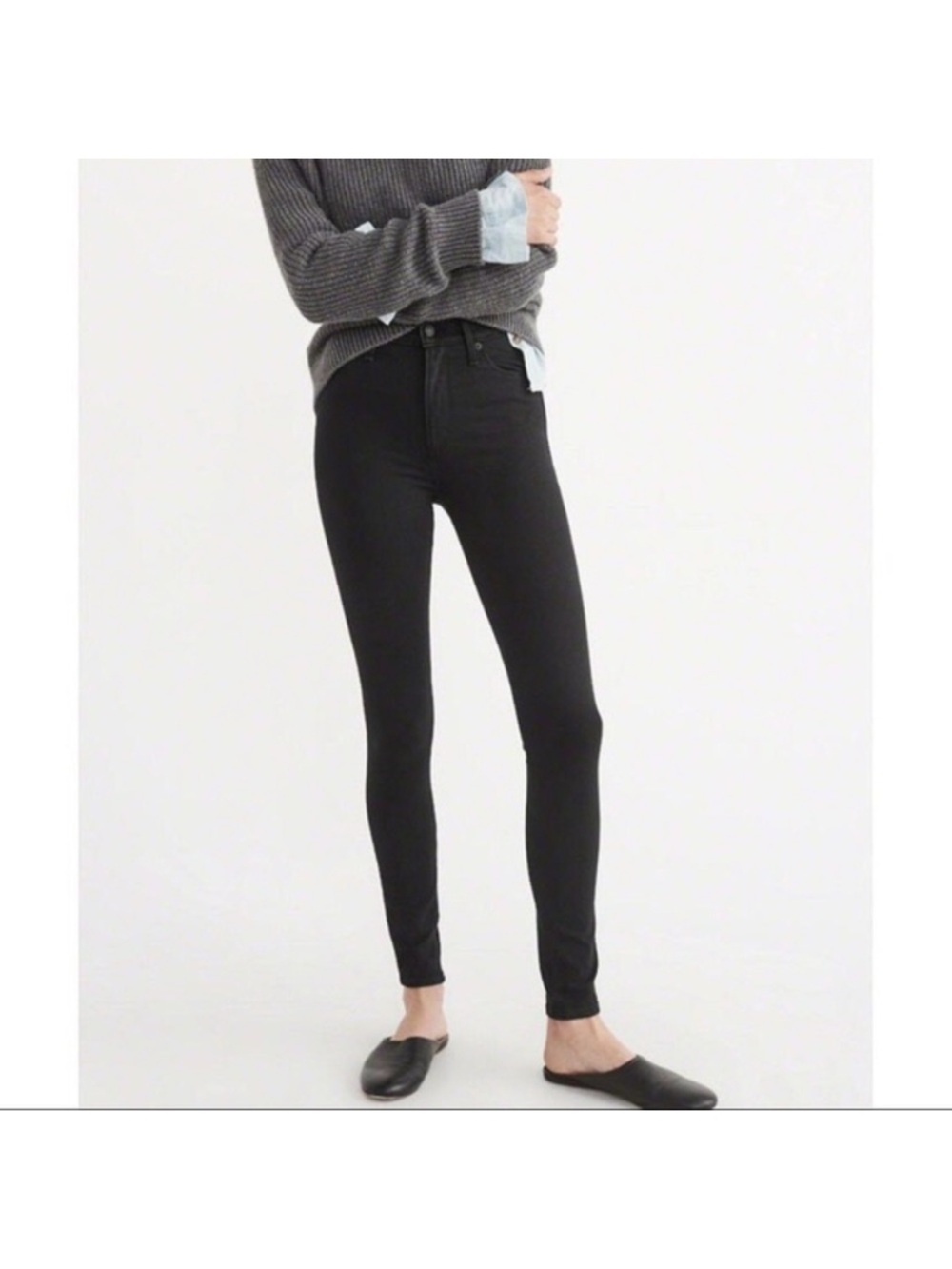 NWOT Abercrombie & Fitch Simone High-Rise Super Skinny Black Jeans Size 27